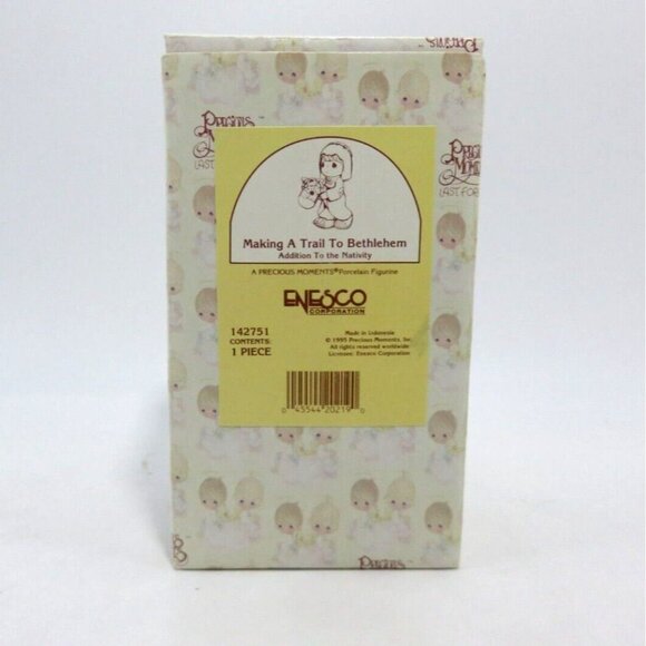 PRECIOUS MOMENTS "Making A Trail To Bethlehem" Porcelain Figurine Boxed 1995 - Picture 3 of 10